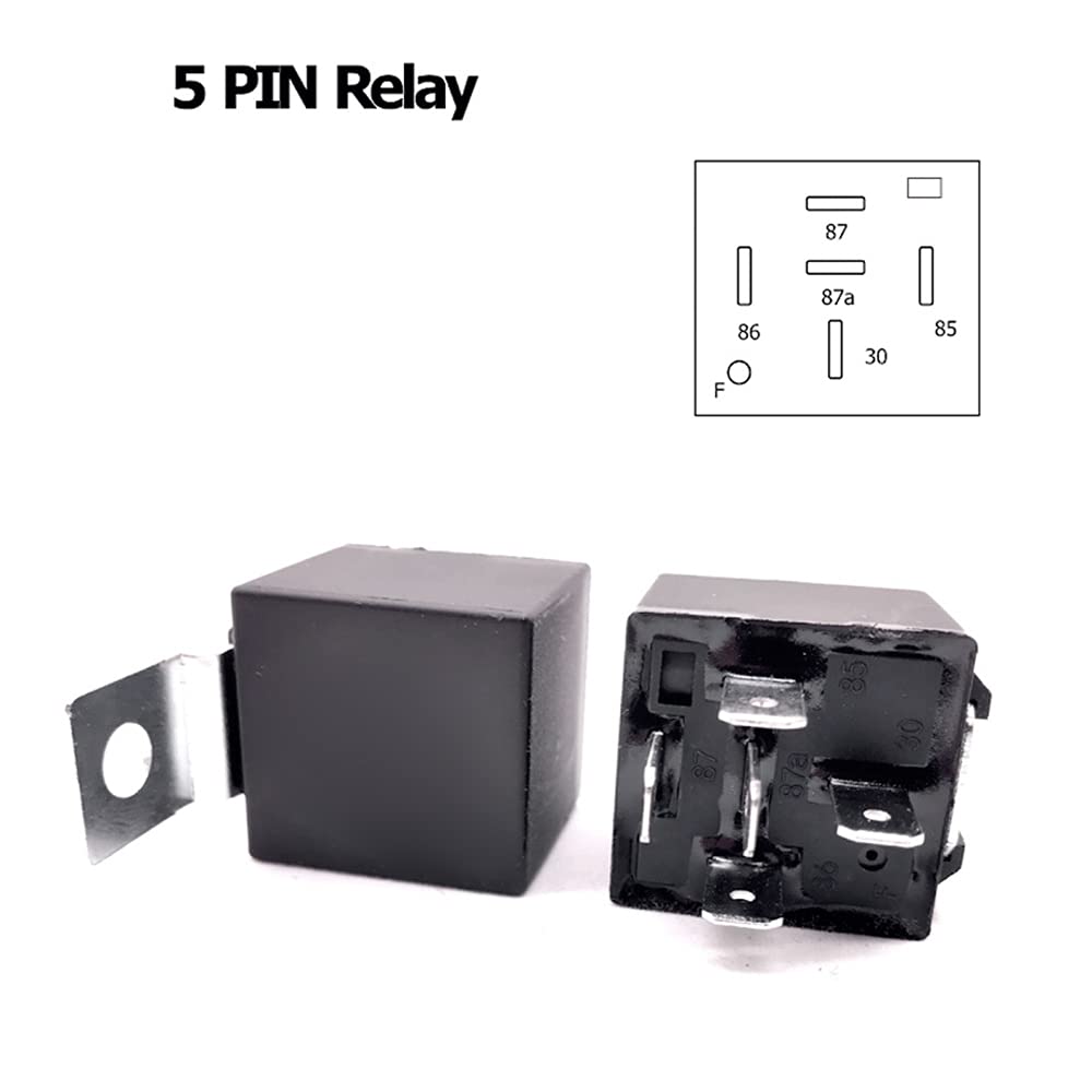 Oikabio 6pcs 5 Pin SPST Automotive Electrical Relay 30A Car Fuse Relay Switch Wiring Harness Car Accessories