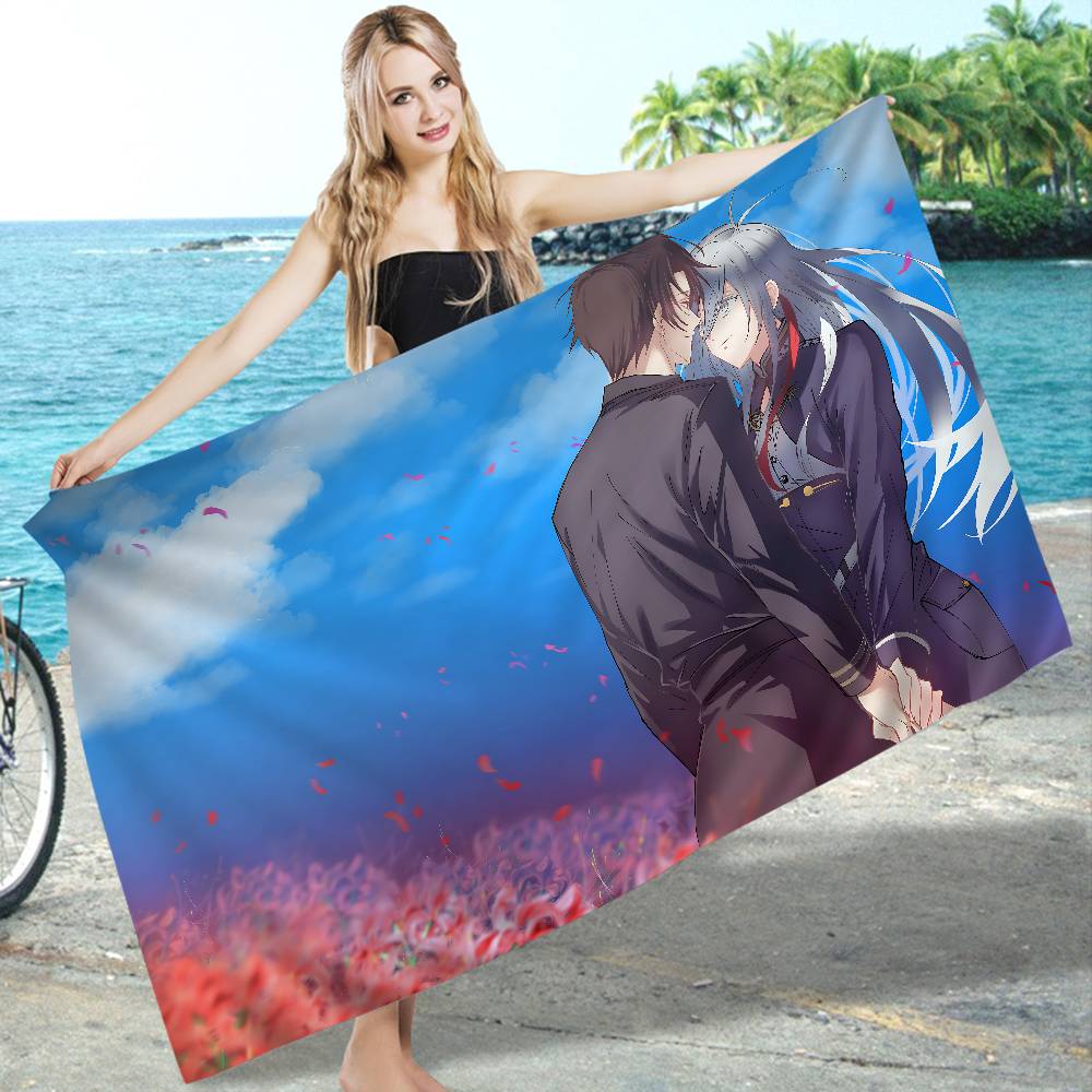 Anime 86 Eighty Six Microfiber Blanket Quick Drying Beach Towels Oversized Printing Super Absorbent Pool Towel Blanket