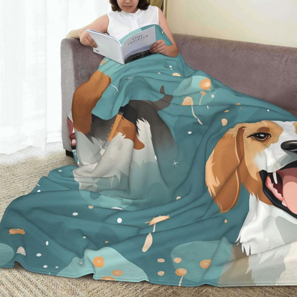 A Beagle Dog With Sparks Embodies Energetic Canine Playfulness Blankets Flannel Sofa Throw Blanket Breathable Throws Bedspread