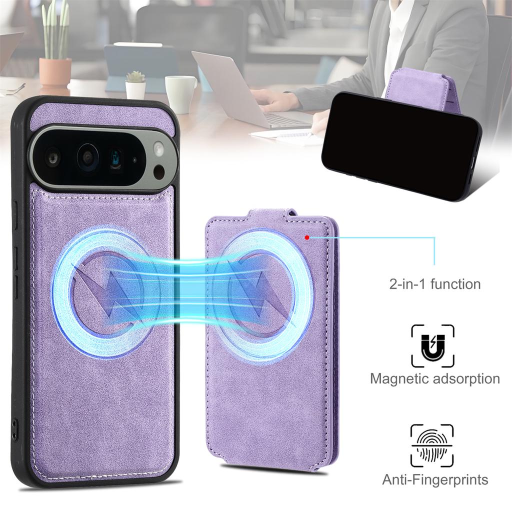 Google Pixel Case: Magnetic Wallet Cover for Pixel 6A-9 Pro XL - Stand/Wireless Charge (6 Colors)