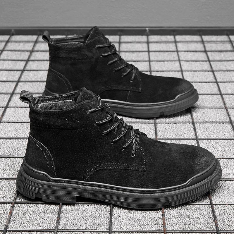 Men 'S Martin Boots Men 'S Leather Boots Casual Trend High -Top Work Shoes Single Boots  Spring New Men 'S Shoes