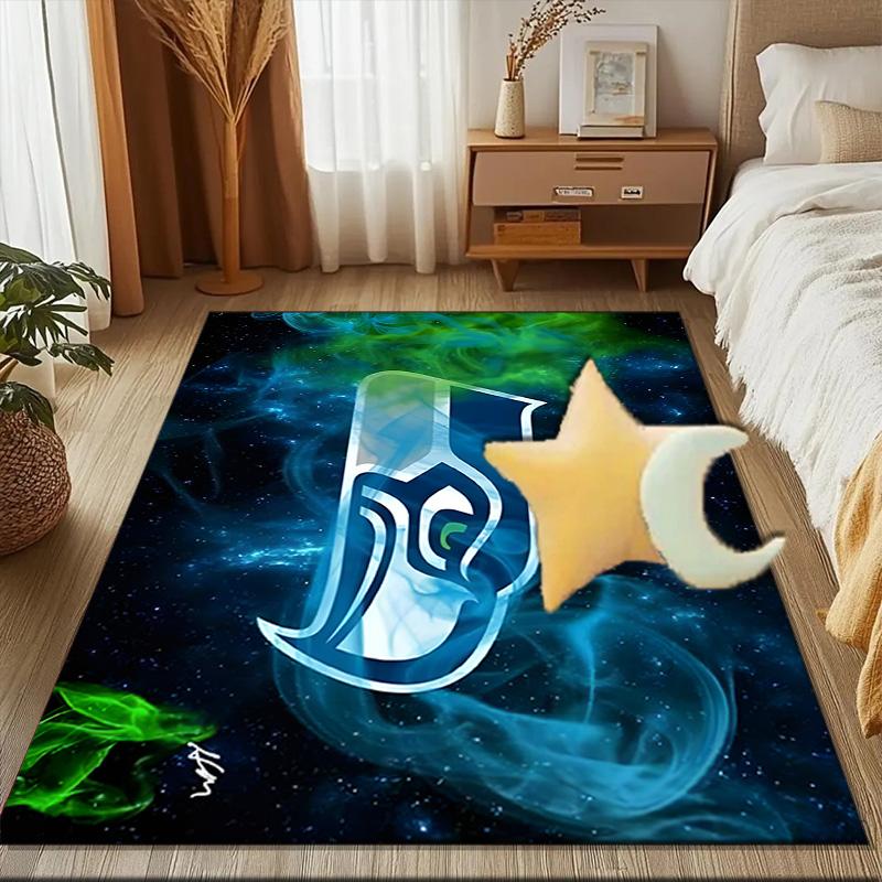 Seahawks Team Spirit Rug Game Carpet, Floor Mat for Bedroom Living Room Entryway Rug, Home Decor Idea Gift for Christmas Birthday