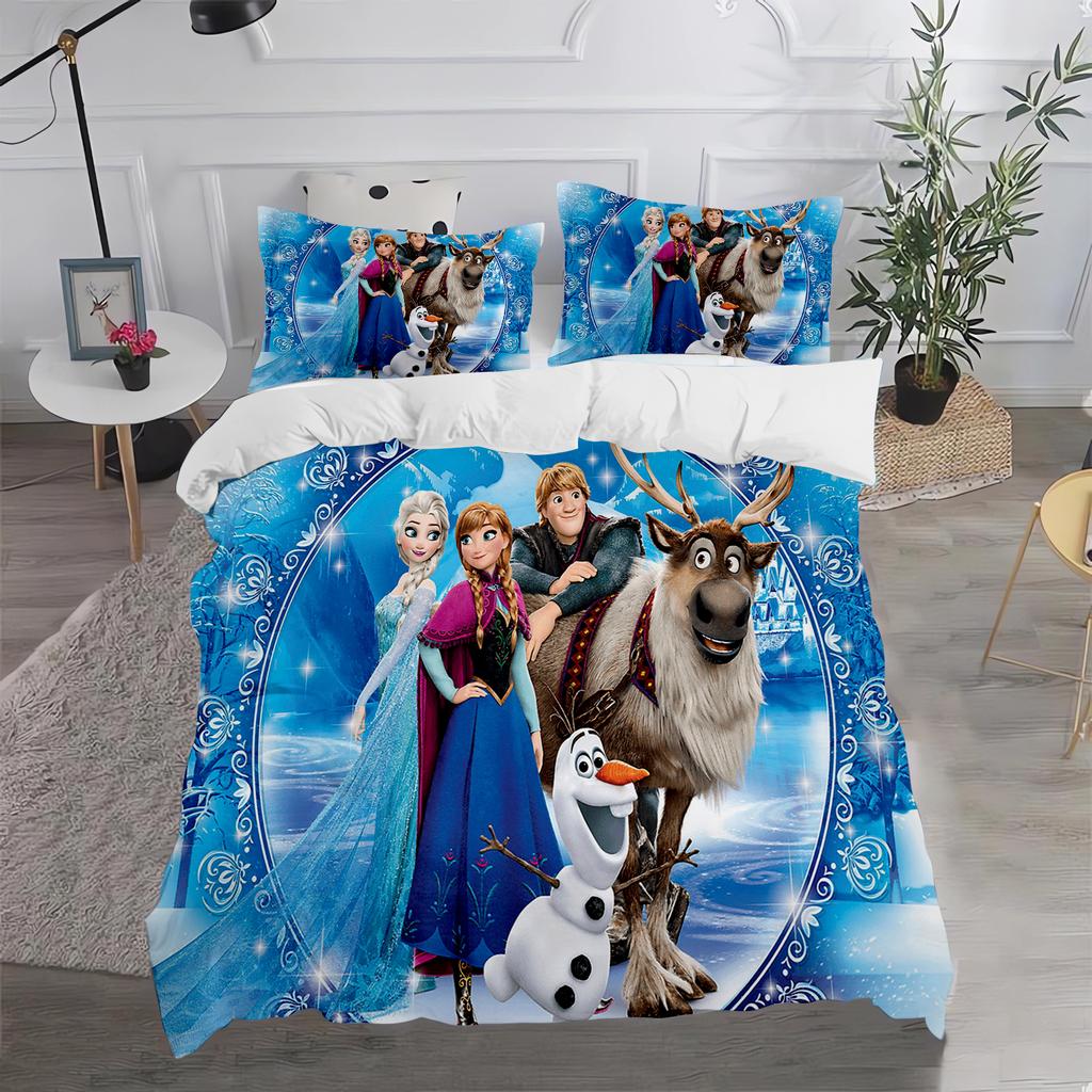 Frozen Cartoon Quilt Cover Cute Printed Comforter 100% Polyester Bedding Anime Duvet Twin Size Children Gift Various Sizes