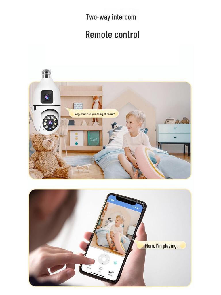 WiFi Dual-Lens HD 2MP Day/Night Full Color 360° Panoramic Home Surveillance Camera.