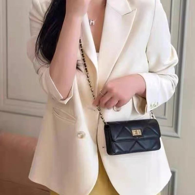 Mobile phone bag women s new trendy diamond niche chain bag shoulder crossbody small bag чёрный