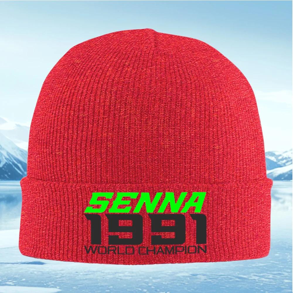 Senna  World Champion racing design Unisex Women Unisex Knitted Hat Beanie Pullover Cap Winter Thermal Warm Christmas Outdoor C