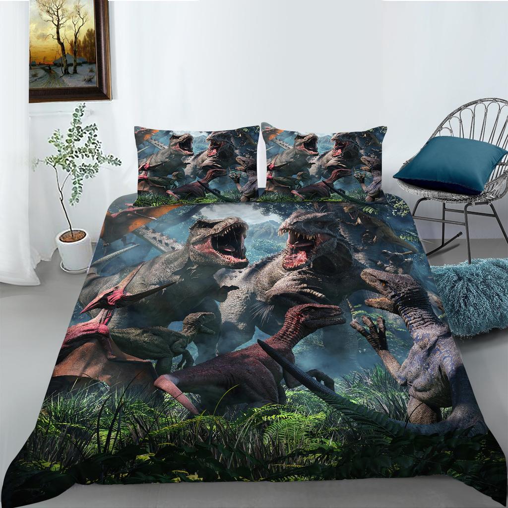 3D Dinosaur Digital Printing Comfortable Polyester Bedding Two Or Three-Piece Set