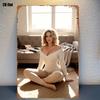 Cozy Living Room Blonde Woman In OffShoulder Knit Sweater High Definition Vintage Metal Tin Sign Wall Art Decor