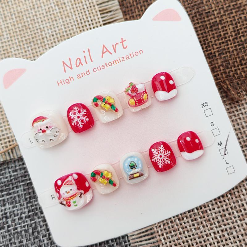 Children's Christmas Snowman Nail Stickers - Winter Design for Ages 3-12
