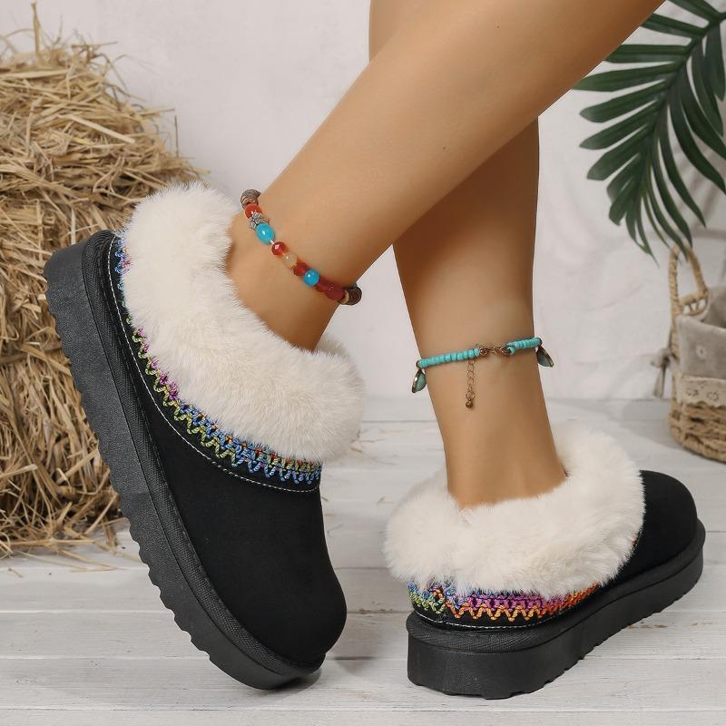 Winter Außenhandel neue gewebte kurze Schneestiefel Damen dicksohlige verdickte gefütterte dicksohlige Baumwollschuhe