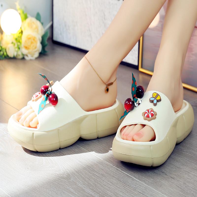 Mode Skor Gummi Tofflor Tofflor Kvinnor Plattform Slides 2025 Massage Sommar Platta Damskor Tofflor Kvinnor Sommar Slides Plattform