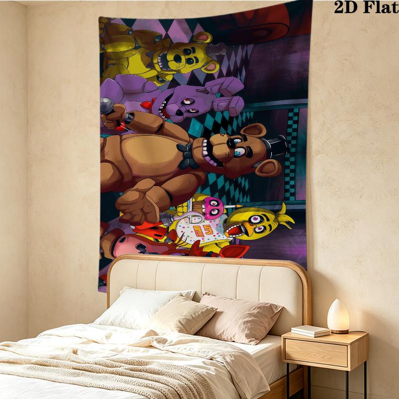Horror Night Bears Wall Tapestry Aesthetic Wall Hanging Printed Fabric Blanket Decorative Tapestries for Bedroom Living Room Home Decor