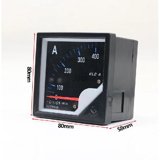 NEW 6L2 Pointer Type AC Ammeter Voltmeter Series 30/75-500/5A 0-450V 1.2kv/1.2kA Ammeter Analog Instrument Panel 80 * 80MM