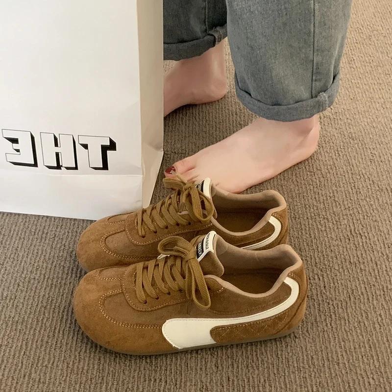 

Женские туфли на платформе с круглым носком, атласный материал, повседневные вулканизированные туфли, новый стиль 2025, спортивная обувь без натирания 40 темные хаки