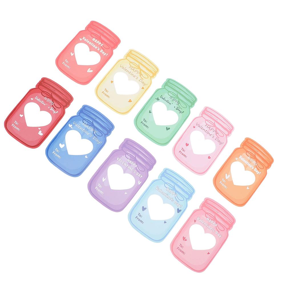 30 ks Valentýnských přání pro děti Výměna dárků ve sklenici Valentýnské DIY přáníčka s plastem