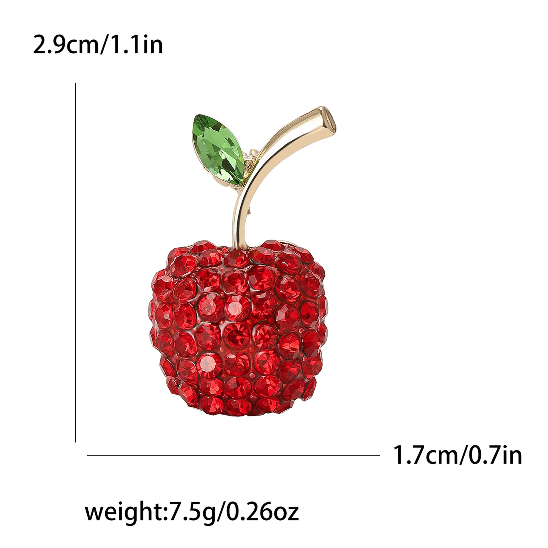 

Маленькая брошь в виде яблока, инкрустированная бриллиантами, креативная универсальная брошь для женского костюма, корсажа, ювелирное украшение