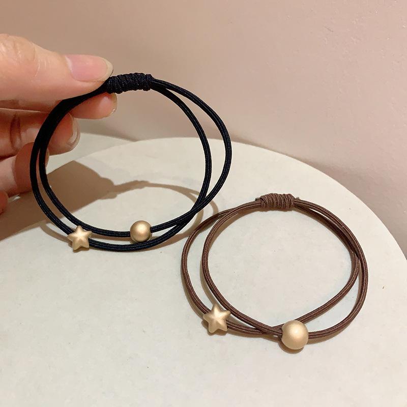 Women Braided Dual Strand Hairband Elastic Ponytail Holder for Daily Wear Dance Sports Travel Meeting