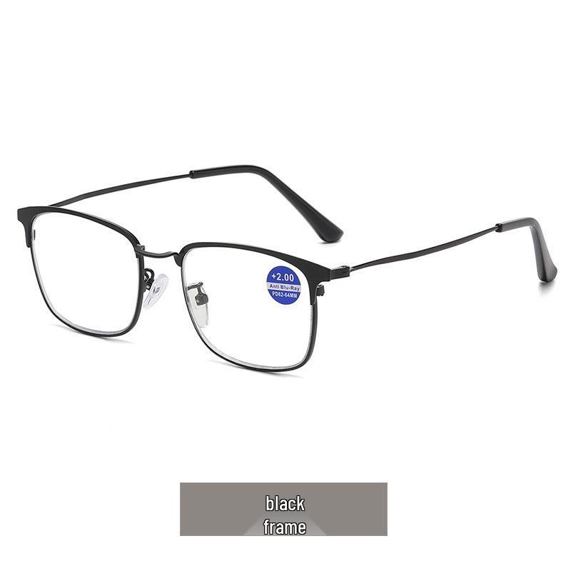 New Men's Anti-Blue Light Metal Reading Glasses - High Definition for Middle-aged and Elderly