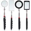 360° Inspection Mirror LED Light Telescoping Mirrors Extend Mechanic Tools Inspection Mirror Telescopic Handle Repairing Tools