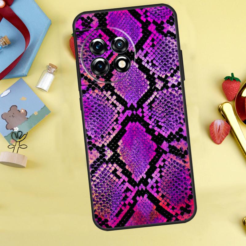 Snake Skin Cover For OnePlus 13R 13 12 12R 11 10 Pro 8T 10T OnePlus Nord 4 CE 2 3 Lite N30 N10 N20 Case