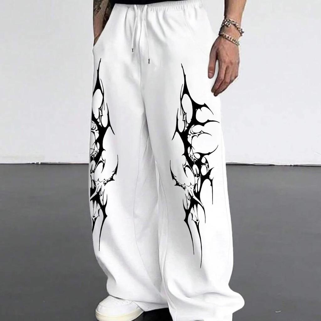 Y2K Sweatpants Gothic Graphic Printed Loose High Waist Wide Leg Pants Unisex Sports Pants Casual Long Pants Outdoor Unisex Streetwear