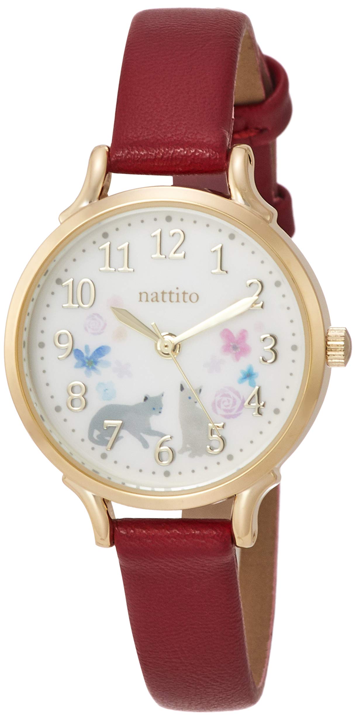 

Fieldwork Analog Syrup Leather Strap Watch Red GY006-4 Women s