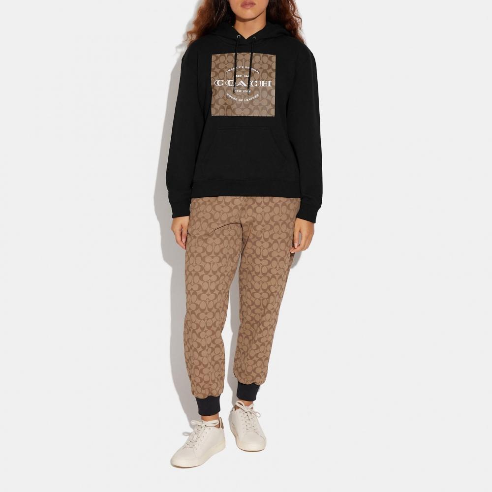 Coach Signature Hoodie Black