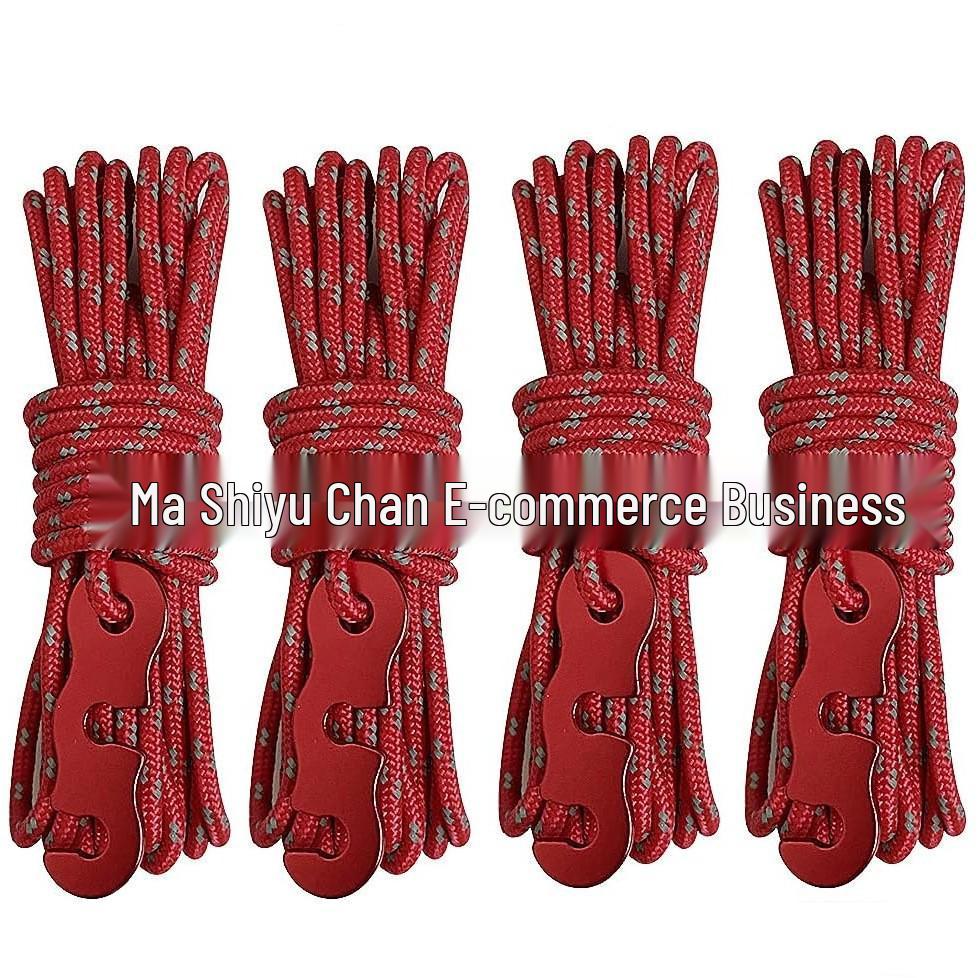 Reflective Windproof Tent Rope with Anti-Slip Buckle (4mm)