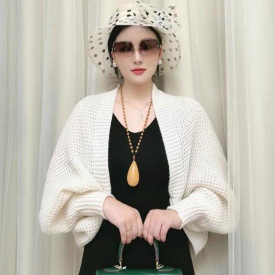 Autumn Winter Knitting Shawl Ribbed Trim Long Sleeve Open Front Shawl Wrap Solid Color Ribbed Trim Cozy Wrap