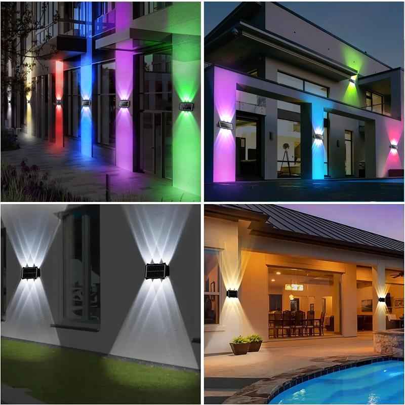 Solar Wall Lights LED Spotlight Outdoor Waterproof Upper And Lower Lighting Solar Powered Streetlight Balcony Courtyard Garden