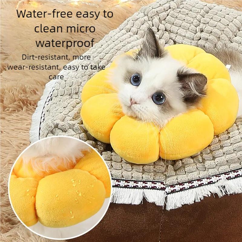 Pets Cats After Surgery Wound Protective Collar Anti Licking Flea Sunflower Pet Collar Adjustable Anti-Bite