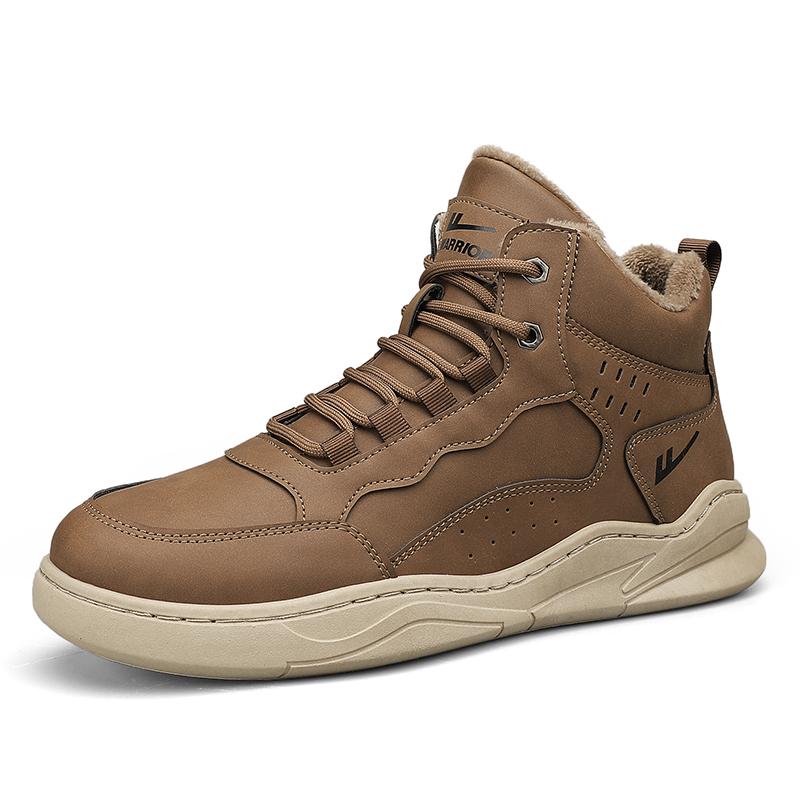 Warrior Casual Sneakers Comfortable Warm Shock Absorption High Durability Lightweight Non-Slip Mid-Top Men sneakers Camel WXP(WZ)-119201M