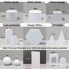 White Foam Geometric Cube Photo Props with Background Board and Small Ornaments