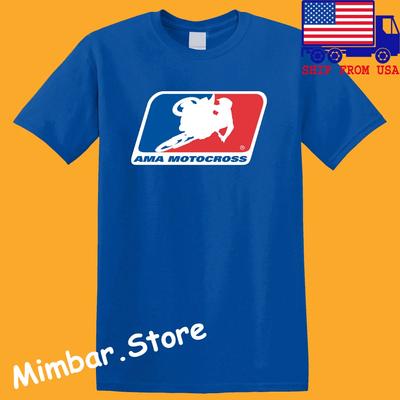 AMA Motorcross Men's Blue Size S-5XL