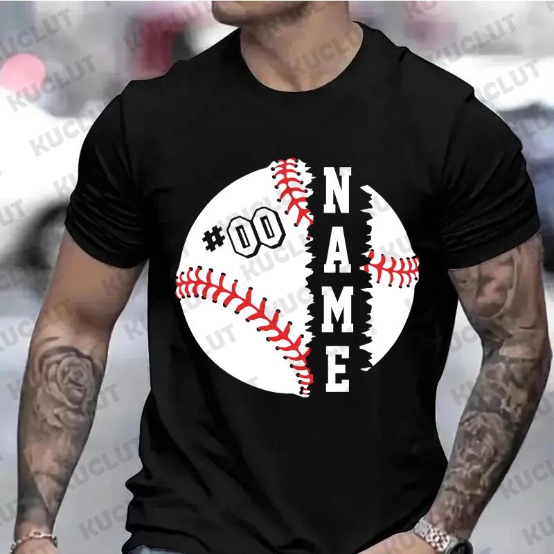 T Shirts for Men Personalized Baseball Shirt DIY Custom Baseball Team T-shirts Top Baseball Team Name Custom Tees for Baseballer