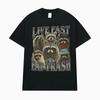 Limited Racoon Live Fast Eat Trash Vintage Print T-Shirt Men Women Tees Funny Style Streetwears Fashion Short Sleeve Tops TShirt