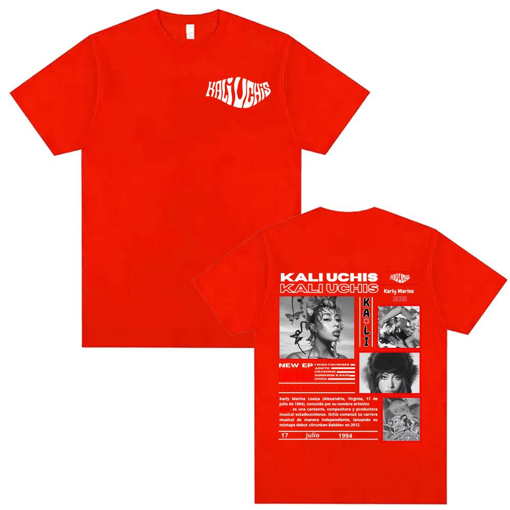 Singer Kali Uchis Karly Marina Tour 2025 Print T Shirt Unisex Women Clothing Casual Cotton Comfort Tshirts Fashion Vintage Tshirt