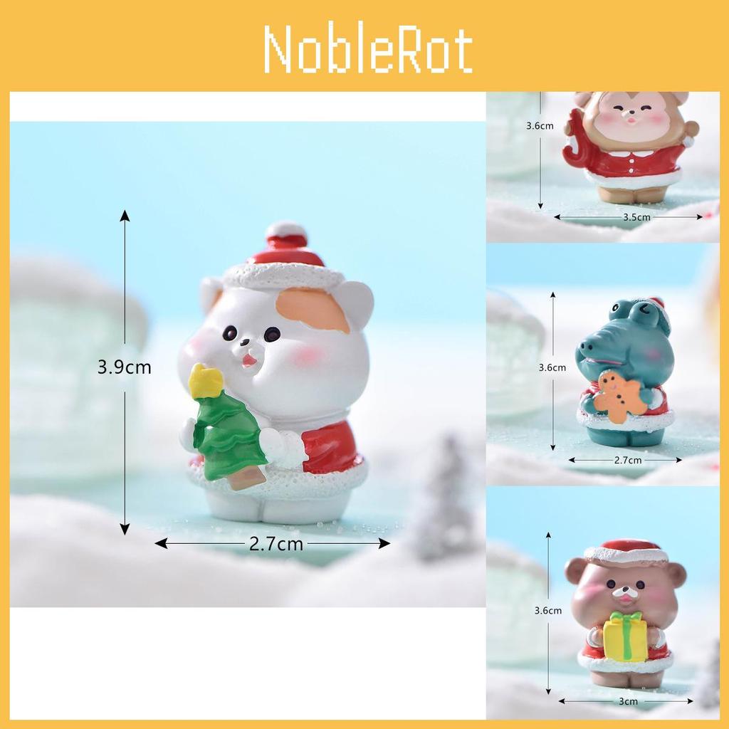 Cute Resin Christmas Animal Figurines For Diy Snow Scenery Craft And Gifts