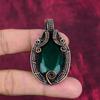 Faceted Zambian Emerald Pendant Copper Wire Wrapped Pendant Real Gemstone Jewelry