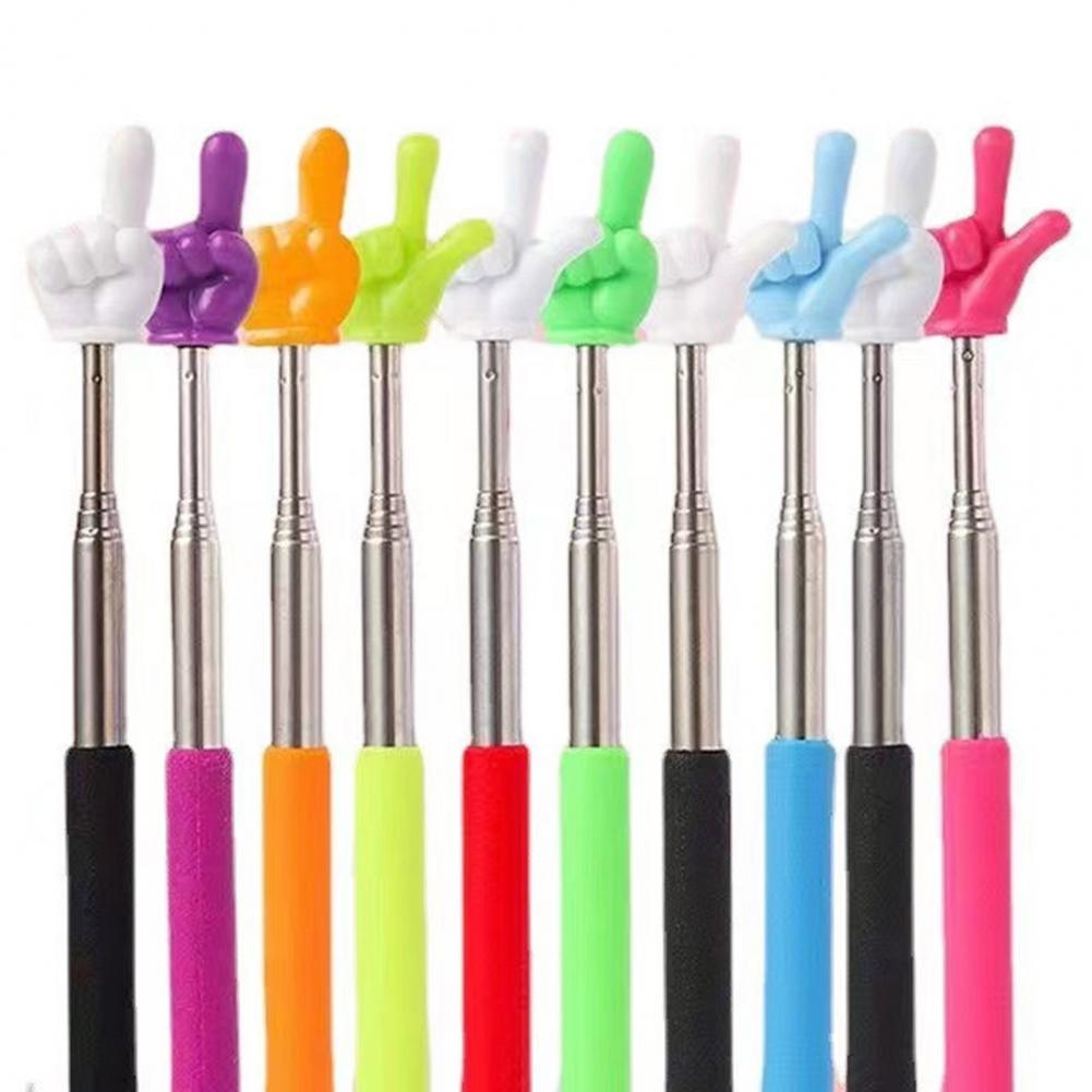 20 To 68cm Stainless Steel Finger Reading Stick Retractable Teaching Stick Whiteboard Pointer Handheld Presenter Telescopic Rod