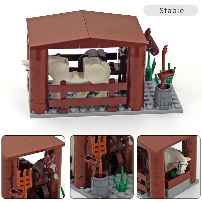 

MOC Сільськогосподарські Тварини Дерева Рослини Будівельні Блоки Іграшки Курник Блоки Іграшки для Дітей Подарунки з Овочами Фруктами Цеглинки Деталі