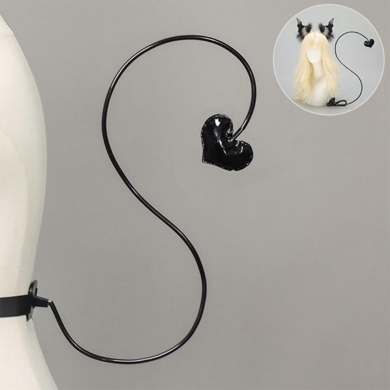 1Pc Faux Furs Bat Ears Headband Hairband Devil Tail Demons Costume Accessories for Carnival Halloween Cosplay Party Props