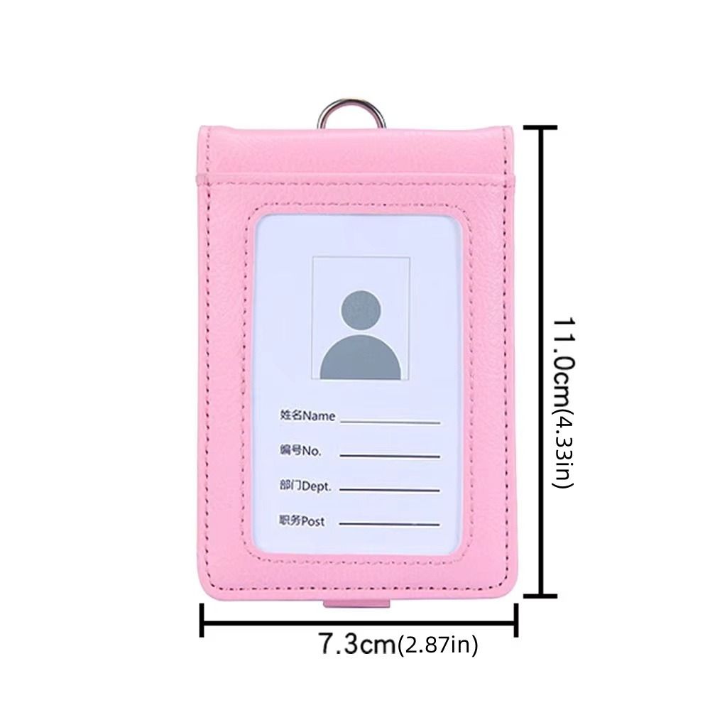 PU Leather Name Badge Holder With Lanyard ID Card Cover Work Card Holders  School Acsesories