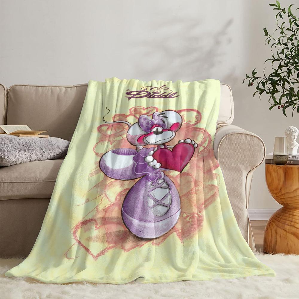 Süßer D-diddl Überwurf Weicher Flanell Überwurf Sommerdecke Leichte Gemütliche Nickerchen Decke für Sofa Bett Reisen