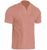 GMXIA Men's Fashion Casual Summer Spring Short Sleeve V-Neck Blouses & Shirts