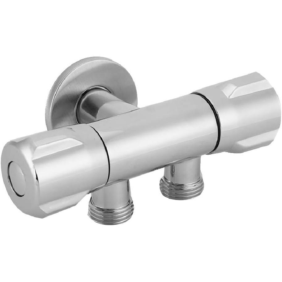 ViaGasaFamido Двойной переключатель Розетка Угловой клапан Туалет Биде Душевой смеситель Аксессуары для ванной комнаты Розетка Угловой клапан G1/2 Медь с двойным выходным закрытием