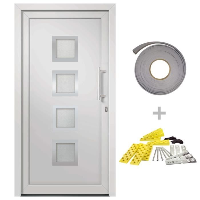 VidaXL Porte d'entrée Blanc 108x208 cm