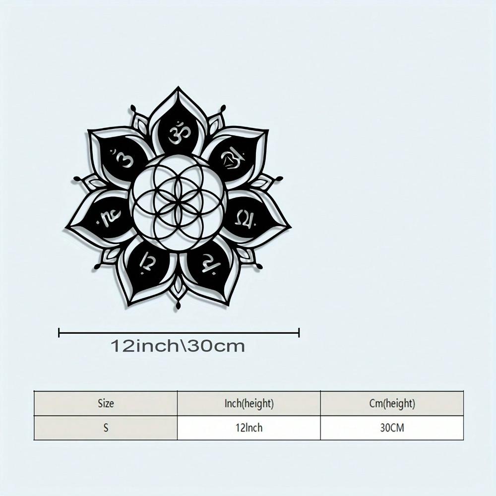 Vintage Chakra Wrought Iron Wall Art Lotus Symbol Outdoor Indoor Yoga Meditation Decor Spiritual Gift