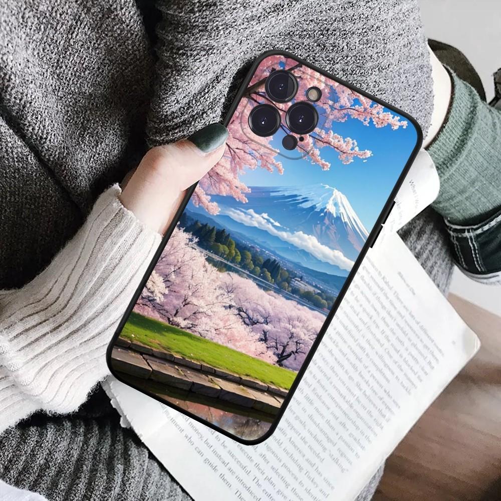 Japanese Landscape Phone Case For IPhone 16 15 8 7 6 6S Plus X SE XR XS 14 11 12 13 Mini Pro Max Mobile Case