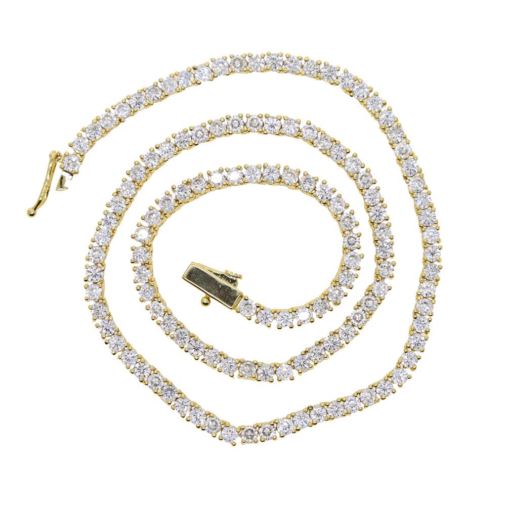 European-American Fashion Hip Hop 3mm Zircon Tennis Chain Necklace